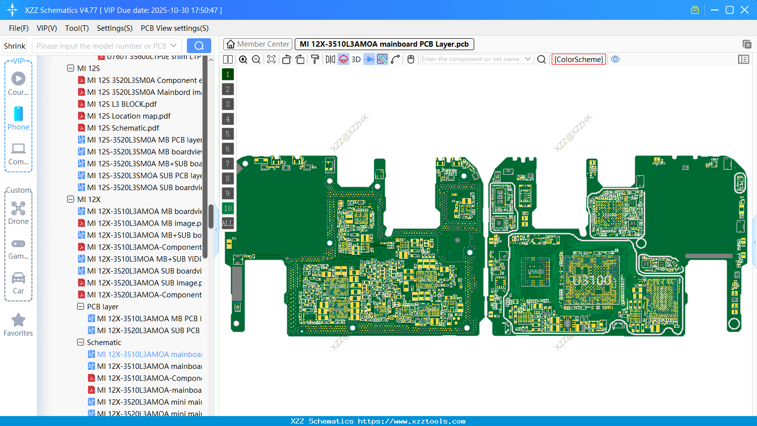 Xiaomi MI 12X-3510L3AMOA Mainboard PCB Layer